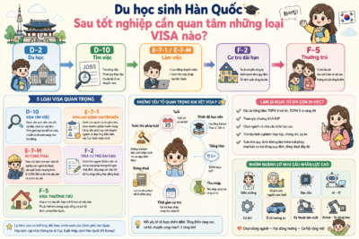 Du học sinh Hàn Quốc sau tốt nghiệp cần quan tâm những loại visa nào?